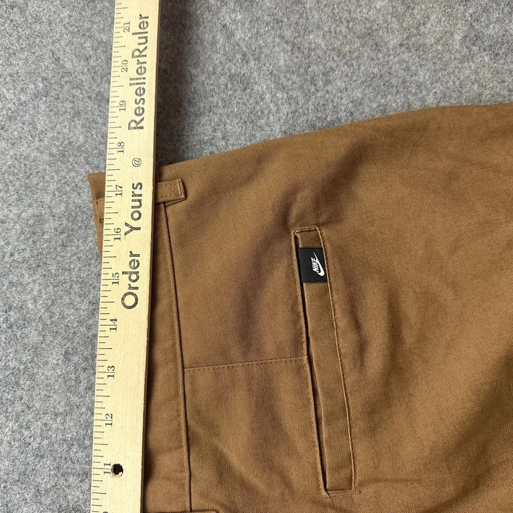 Nike Club Chino Pants Mens 34x30 Tan Canvas Straight Casual Trousers FZ5770
